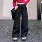 Girls Jeans Spring Autumn Loose Wide Leg Pants for Kids Casual All-match Teenage School Children Trousers 10 12 13 kids clothes