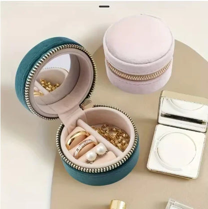 Jewelry Storage Box for Cute Girls - Ring and Accessory Box Made of Velvet, Small and Portable Jewelry Box