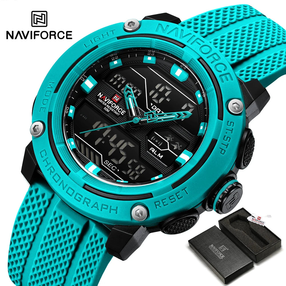 NAVIFORCE Luxury Watch Sport Waterproof Male Clock Date Digital Quartz Men Watch Double Display Wristwatch 2025 New reloj homb