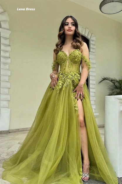 Lena Off-shoulder Evening Dresses Woman Elegant Dresses for Special Event Line A Luxury Women Evening Dress Custom Made Prom