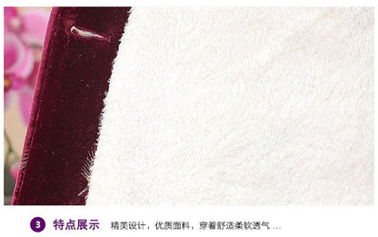 Embroid Winter Clothes Mid-Long Thick Cotton Clothes Women's Cotton-Padded Jacket Grandmother's Golden Velvet Fur Collar Parka