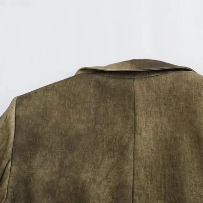 VTKW Halo Dyed Buttonless Lapel Design With High-quality 2025 Spring New Women's Blazer Versatile Long Suit Jacket