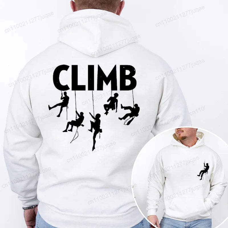 Hoodie Born To Climb, Mountain Hiking Rock Climbing Printed Unisex Sweatshirt Harajuku Hip Hop Hoodie Casual Fashion Streetwear