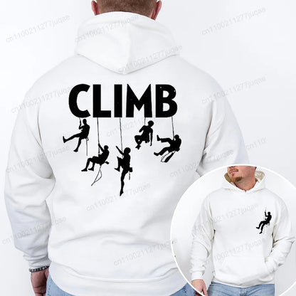 Hoodie Born To Climb, Mountain Hiking Rock Climbing Printed Unisex Sweatshirt Harajuku Hip Hop Hoodie Casual Fashion Streetwear