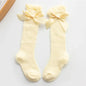 Cute Big Bowknot Newborn Baby Socks Outdoor Mosquito Proof Mesh Baby Girl Boys Socks Solid Color Infant Toddler Knee High Socks