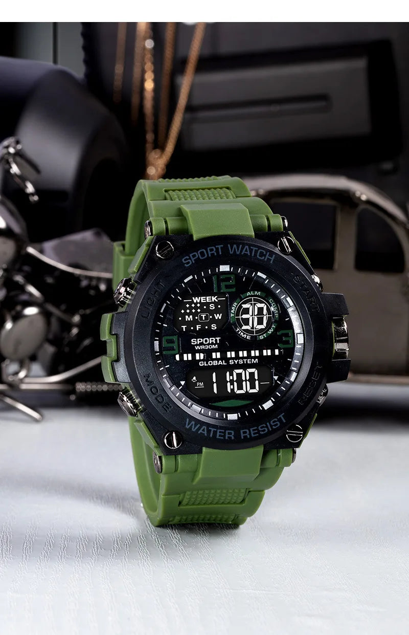 Fashion Sport Electronic Watch Waterproof Stopwatch Man Watches Luminous Alarm Clock Digital Wristwatch