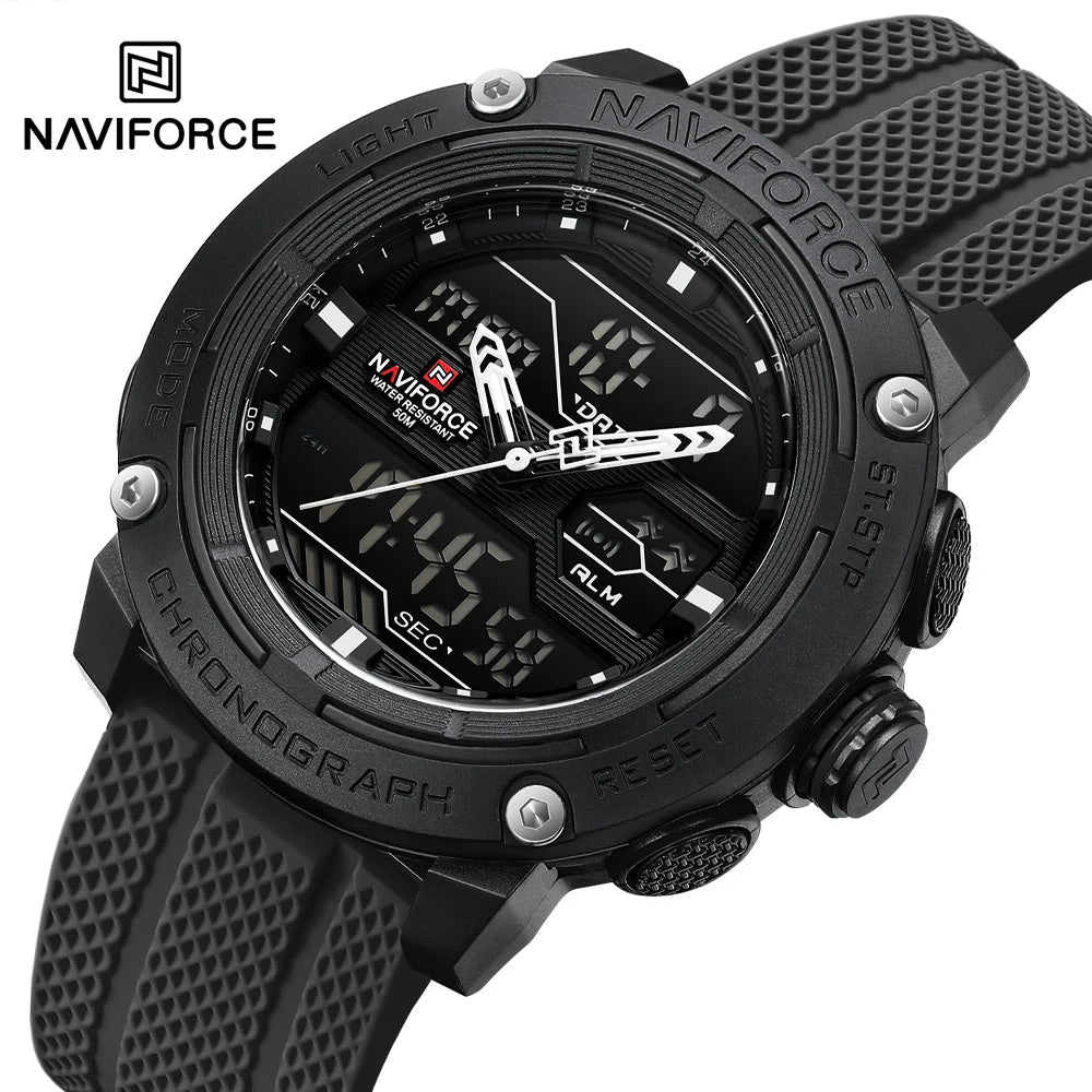 NAVIFORCE Luxury Watch Sport Waterproof Male Clock Date Digital Quartz Men Watch Double Display Wristwatch 2025 New reloj homb