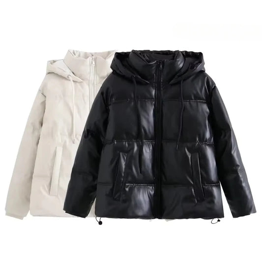 Winter Women's Cold Coat Winter Jackets For Women 2023 Warm Leather PU Parkas Winter Coat Promotion Female Outerwear