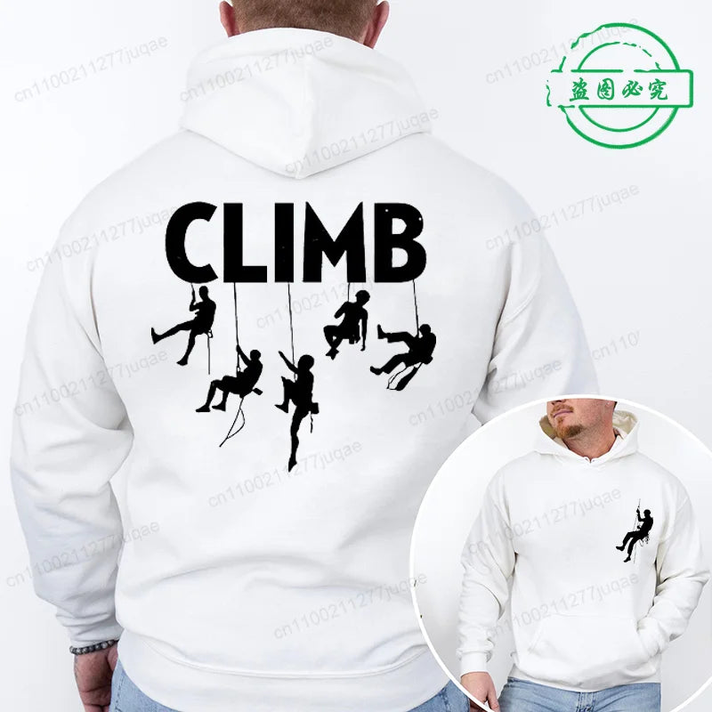 Hoodie Born To Climb, Mountain Hiking Rock Climbing Printed Unisex Sweatshirt Harajuku Hip Hop Hoodie Casual Fashion Streetwear