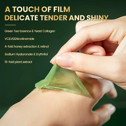 10pcs Mercilen Green Tea Peeling Facial Masks Moisturizing Hydrating Anti-Aging Whitening Peel-Off Face Mask Tearing Masks