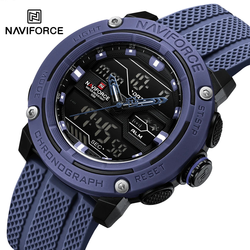 NAVIFORCE Luxury Watch Sport Waterproof Male Clock Date Digital Quartz Men Watch Double Display Wristwatch 2025 New reloj homb