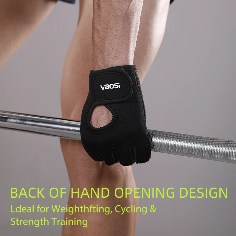 VBOSi Breathable Half Finger Gloves for Gym Exercise Cycling with Anti-slip Dots Palm Protection