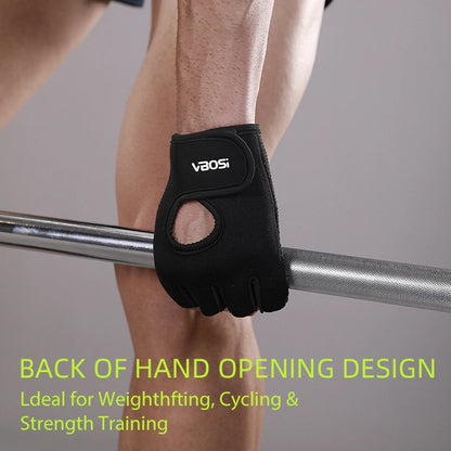 VBOSi Breathable Half Finger Gloves for Gym Exercise Cycling with Anti-slip Dots Palm Protection