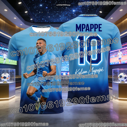Fashion Mbappé Special Edition Football T-Shirt Quick Dry Outdoor Sports Jersey Breathable for Men Women Kids Daily Wear