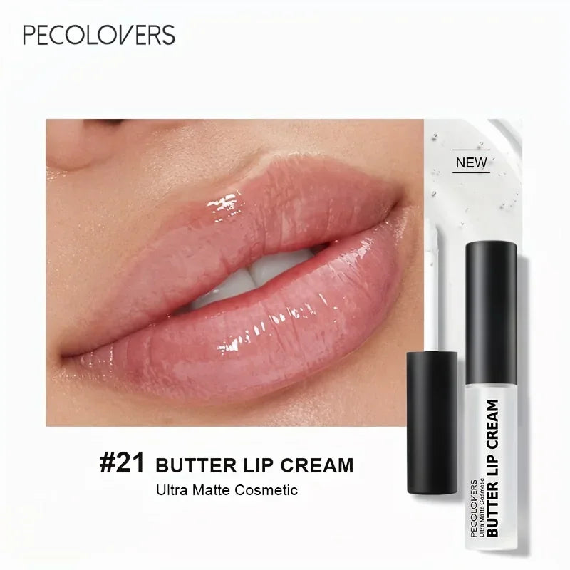1PC Butter Gloss Non-Sticky Lip Gloss Long Lasting Nude Lip Makeup Hydrating Lip Gloss with Essential Oil Liquid Lipstick