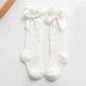 Cute Big Bowknot Newborn Baby Socks Outdoor Mosquito Proof Mesh Baby Girl Boys Socks Solid Color Infant Toddler Knee High Socks