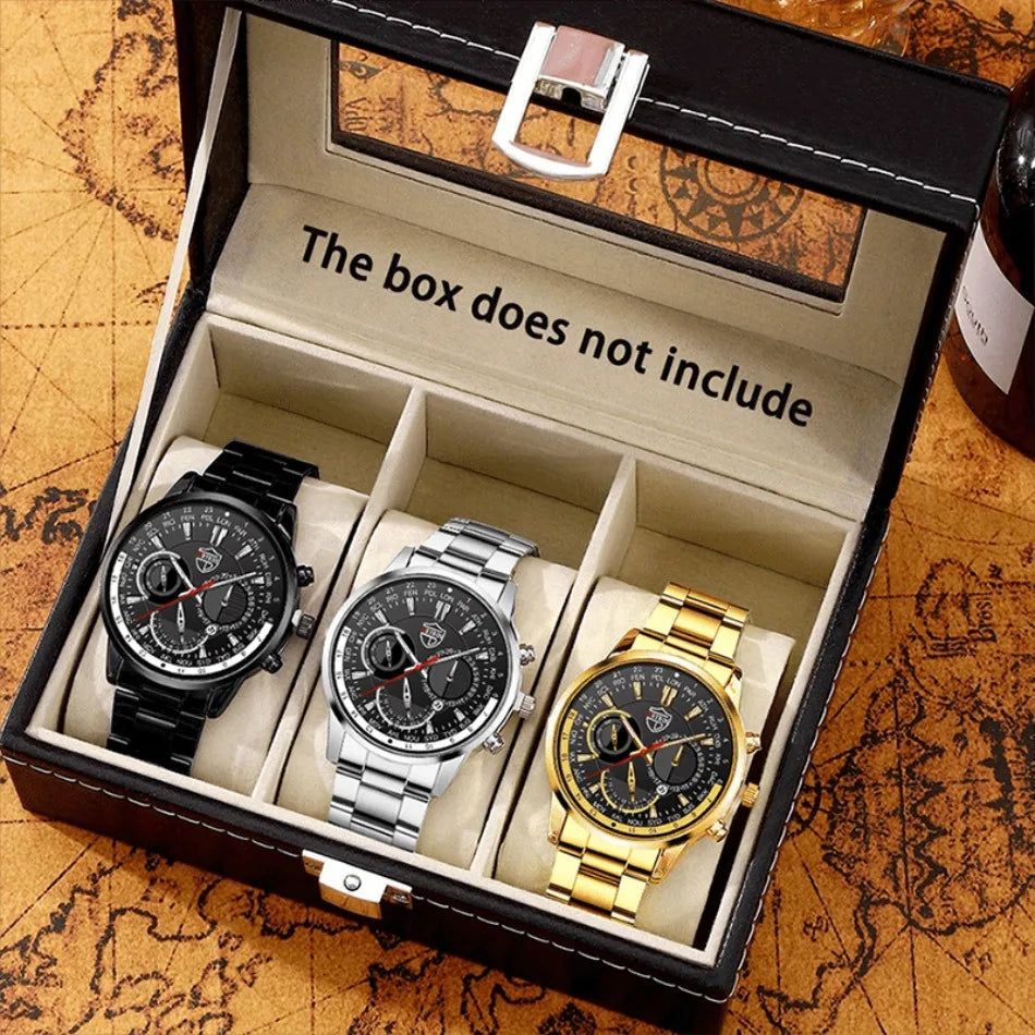5p/set Business Casual Fashion Watch Set for Men, Travel Party Meeting Fashion Quartz Watch Set for Men, Halloween Gifts