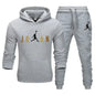 Men's fashionable casual sportswear, outdoor fitness jogging set, autumn and winter pullover hoodie + sweatpants two-piece set