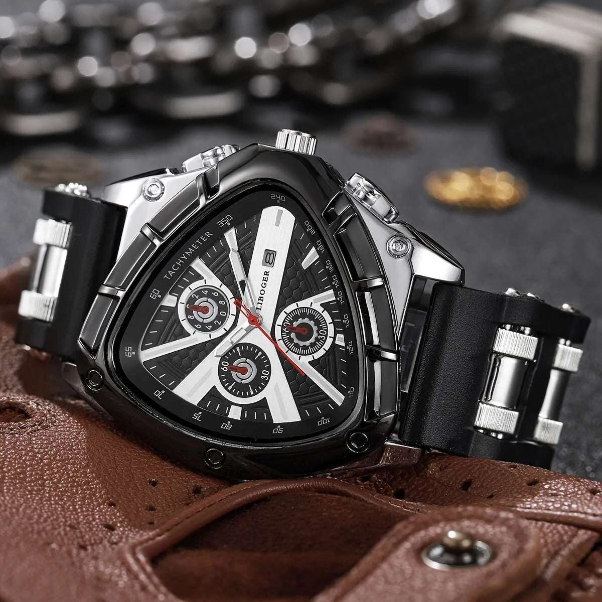 Unique Sports Men Watch High Quality Silicone Strap Auto Date Quartz Watches New Design Hot Sale Wristwatch Gifts For Him