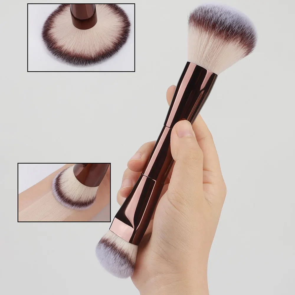 3 styles Double-headed Makeup Brush With Soft Bristles Foundation Brush Blush Brush BB Cream Makeup Brush Portable Makeup Tool