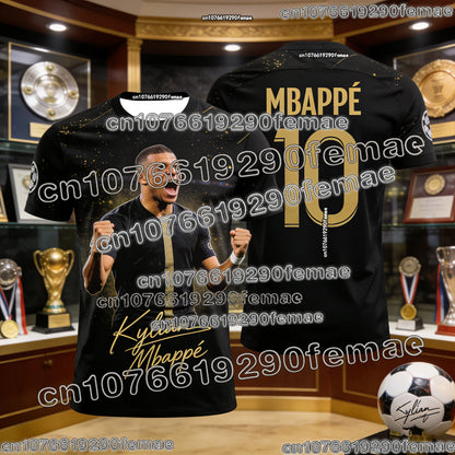 Fashion Mbappé Special Edition Football T-Shirt Quick Dry Outdoor Sports Jersey Breathable for Men Women Kids Daily Wear