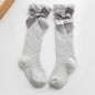 Cute Big Bowknot Newborn Baby Socks Outdoor Mosquito Proof Mesh Baby Girl Boys Socks Solid Color Infant Toddler Knee High Socks