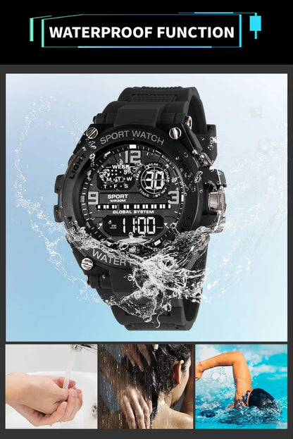 Fashion Sport Electronic Watch Waterproof Stopwatch Man Watches Luminous Alarm Clock Digital Wristwatch