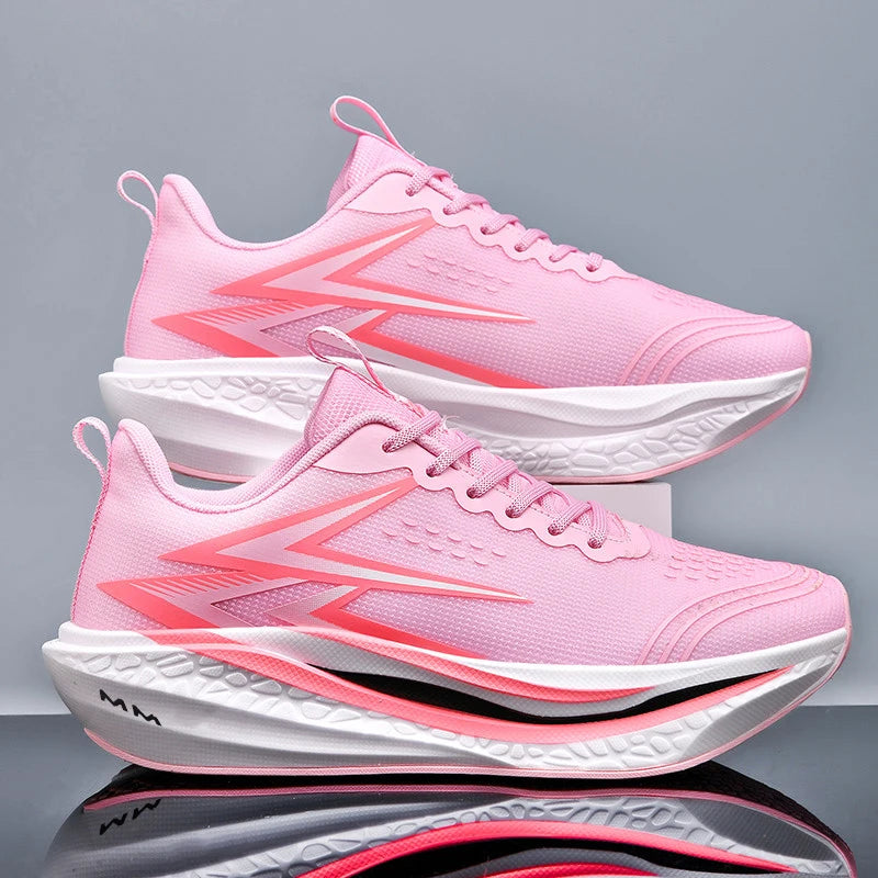 NEW Running Shoes Men Carbon Board Marathon Sports Breathable Lightweight Women's Comfortable Athletic Nonskid Sneakers Casual