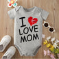 I Love Mom Exquisite Print 100% Cotton Cloths Comfortable Soft Onesie Bodysuit for Baby Jumpsuit for 0 To 12 Months Newborn