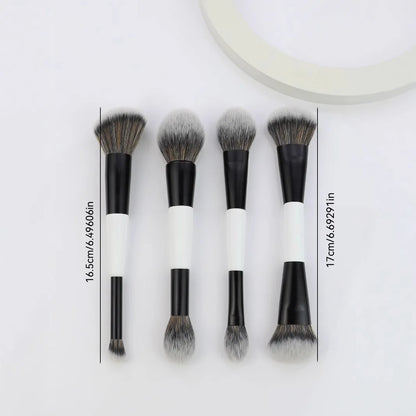 3 styles Double-headed Makeup Brush With Soft Bristles Foundation Brush Blush Brush BB Cream Makeup Brush Portable Makeup Tool