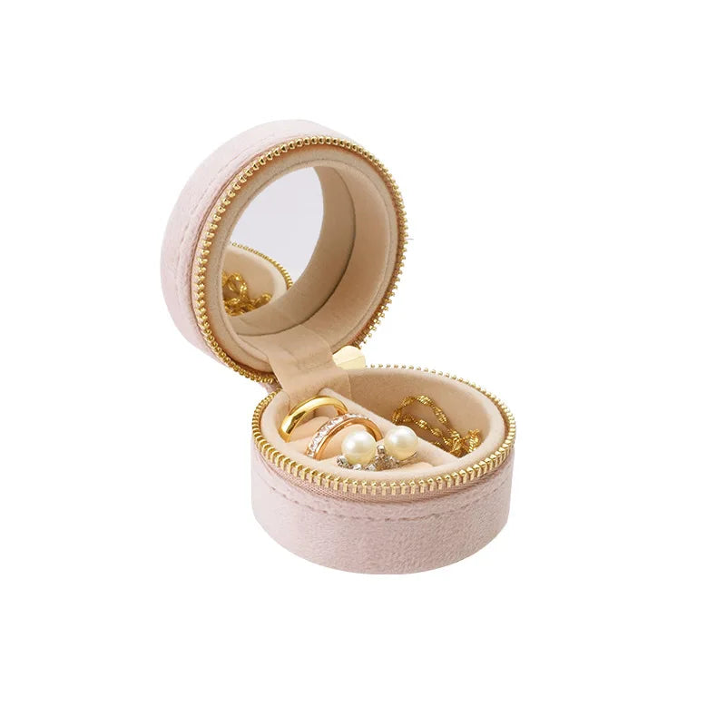 Jewelry Storage Box for Cute Girls - Ring and Accessory Box Made of Velvet, Small and Portable Jewelry Box