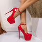 Ultra High Heel Single Shoes round Toe Patent Leather Waterproof Platform Fashion Club Thin Heel Women's Footwear Nightclub