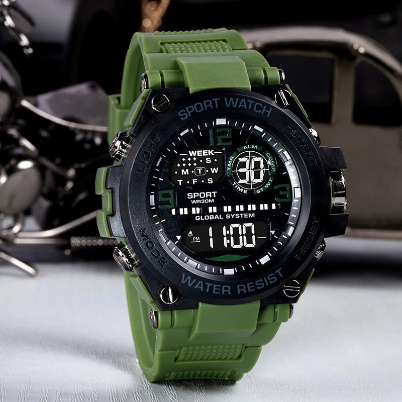 Fashion Sport Electronic Watch Waterproof Stopwatch Man Watches Luminous Alarm Clock Digital Wristwatch