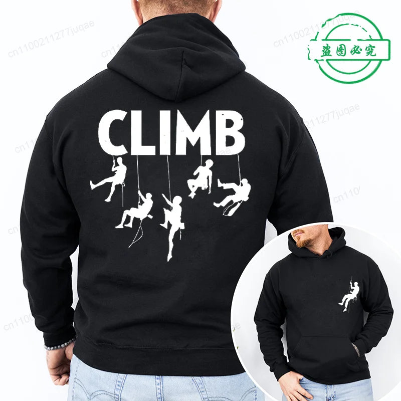 Hoodie Born To Climb, Mountain Hiking Rock Climbing Printed Unisex Sweatshirt Harajuku Hip Hop Hoodie Casual Fashion Streetwear
