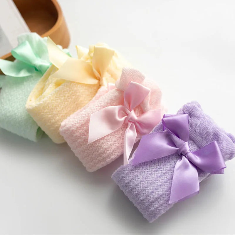 Cute Big Bowknot Newborn Baby Socks Outdoor Mosquito Proof Mesh Baby Girl Boys Socks Solid Color Infant Toddler Knee High Socks