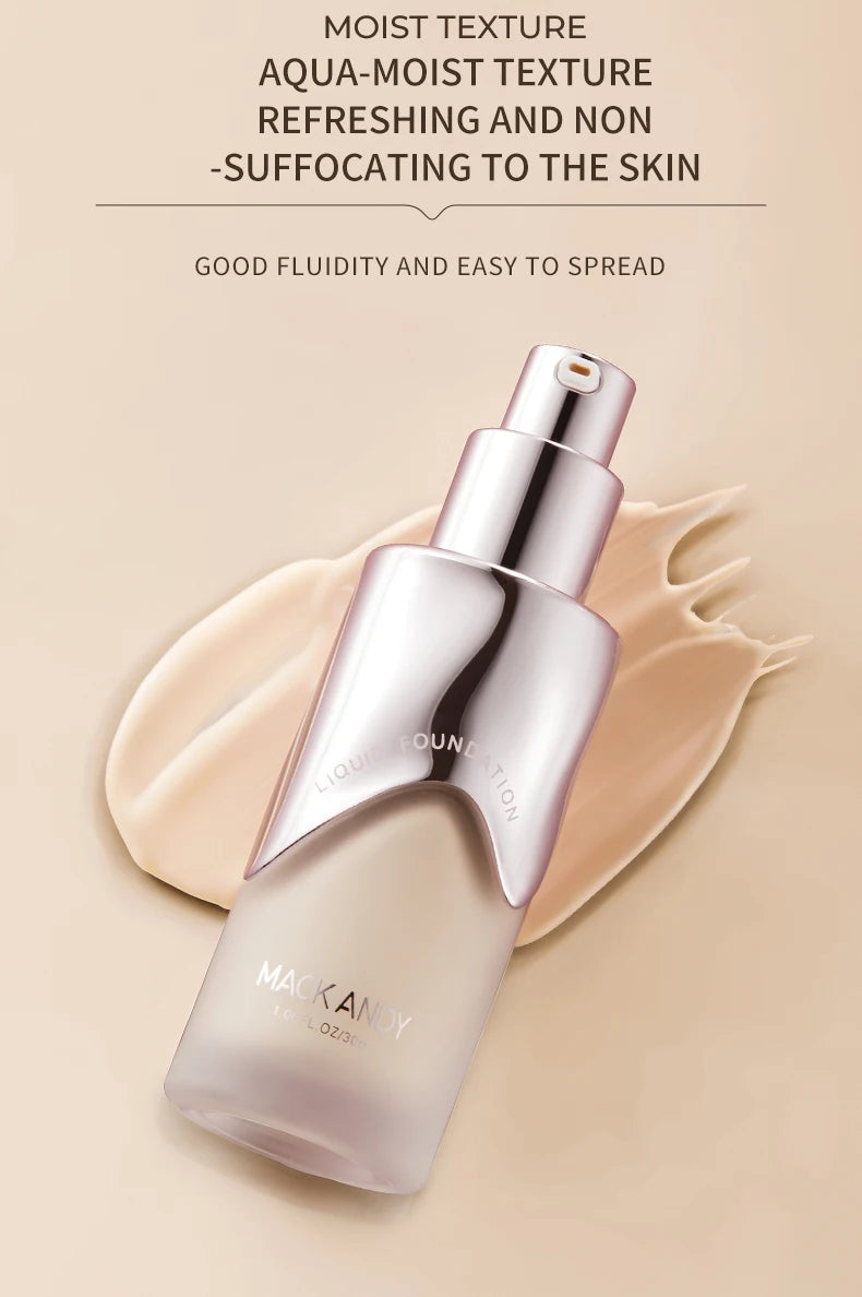 MACKANDY Natural Botanical Liquid Foundation Full Coverage Non-Greasy for Combo &Oily Skin Easy-to-apply Matte Finish Foundation