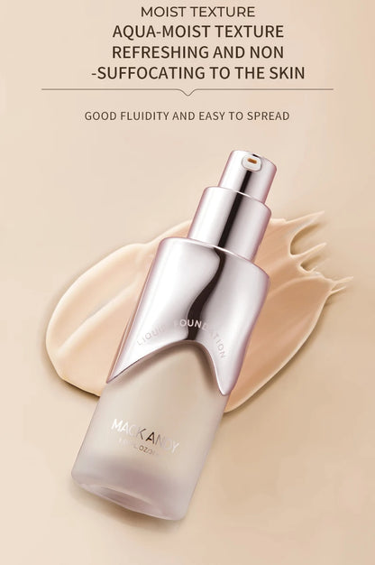 MACKANDY Natural Botanical Liquid Foundation Full Coverage Non-Greasy for Combo &Oily Skin Easy-to-apply Matte Finish Foundation