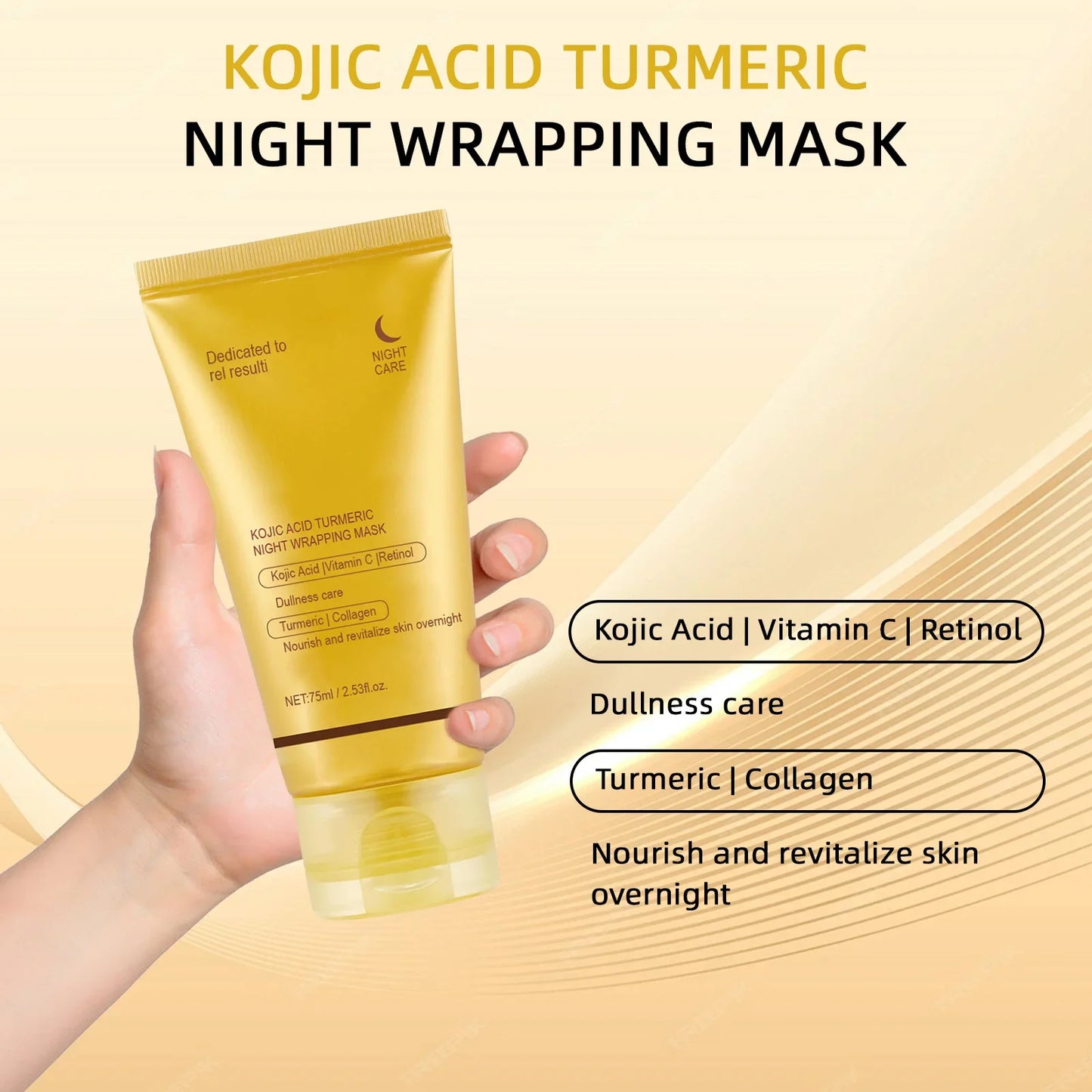Turmeric Collagen Night Mask Hydrating Moisturizing Brightening Hydrating To Improves Spots Acne Dullness Skin Peel-off Mask