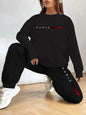 women Hoodies+sweatpant set Hip Hop Street Casual Printed Hoodie Oversize Loose New Sweatshirts Autumn Warm Fleece Clothing
