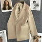 Slim Fit Ladies' Suit Jacket Double Row Metal Buckle Commuter Style Korean Elegance Thin Spring Women's Outerwear