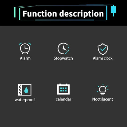 Fashion Sport Electronic Watch Waterproof Stopwatch Man Watches Luminous Alarm Clock Digital Wristwatch