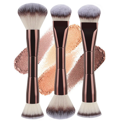 3 styles Double-headed Makeup Brush With Soft Bristles Foundation Brush Blush Brush BB Cream Makeup Brush Portable Makeup Tool