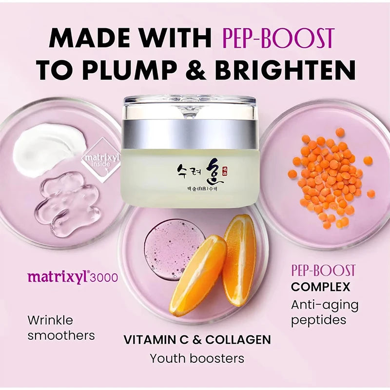 Korean Collagen Firming Anti Wrinkle Face Cream Fade Fine Lines Lifting Anti Aging Deep Hydration Whitening Skin Care Cream 50g