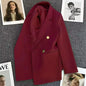 Slim Fit Ladies' Suit Jacket Double Row Metal Buckle Commuter Style Korean Elegance Thin Spring Women's Outerwear