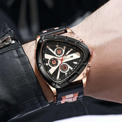 Unique Sports Men Watch High Quality Silicone Strap Auto Date Quartz Watches New Design Hot Sale Wristwatch Gifts For Him