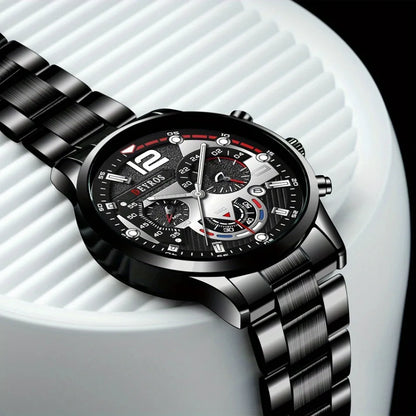 5p/set Business Casual Fashion Watch Set for Men, Travel Party Meeting Fashion Quartz Watch Set for Men, Halloween Gifts