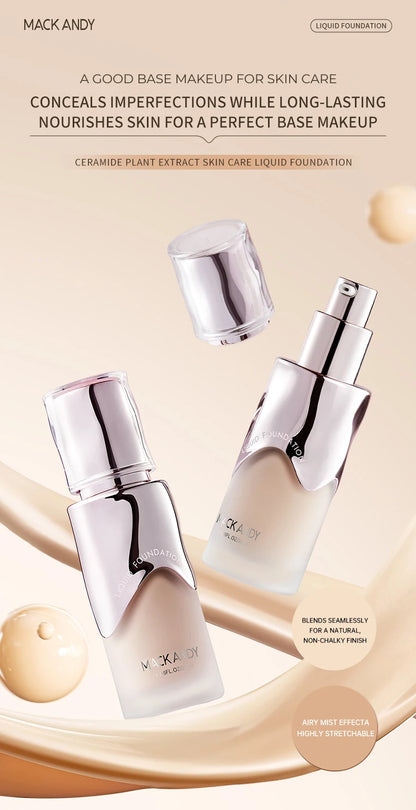 MACKANDY Natural Botanical Liquid Foundation Full Coverage Non-Greasy for Combo &Oily Skin Easy-to-apply Matte Finish Foundation