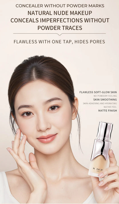MACKANDY Natural Botanical Liquid Foundation Full Coverage Non-Greasy for Combo &Oily Skin Easy-to-apply Matte Finish Foundation