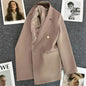 Slim Fit Ladies' Suit Jacket Double Row Metal Buckle Commuter Style Korean Elegance Thin Spring Women's Outerwear