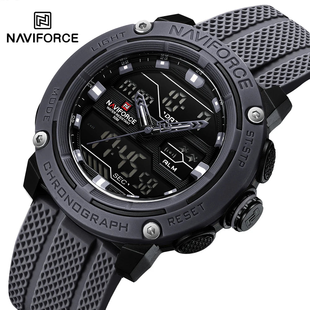 NAVIFORCE Luxury Watch Sport Waterproof Male Clock Date Digital Quartz Men Watch Double Display Wristwatch 2025 New reloj homb